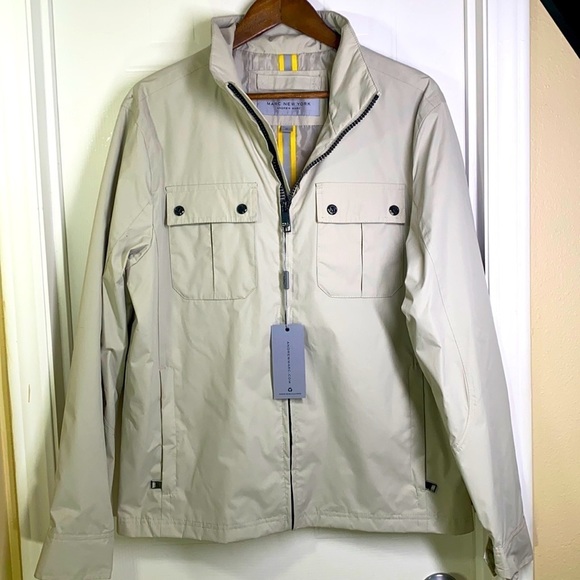 Marc New York - NWT Andrew Marc Beige Lined Zipper Coat Size M - Picture 1 of 14